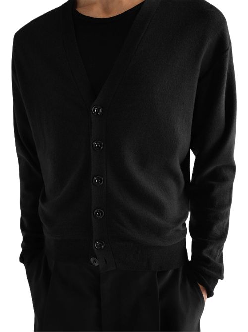 relaxed twistedcardigan nero Lemaire | PO0052 LK1063BK999 BLACK